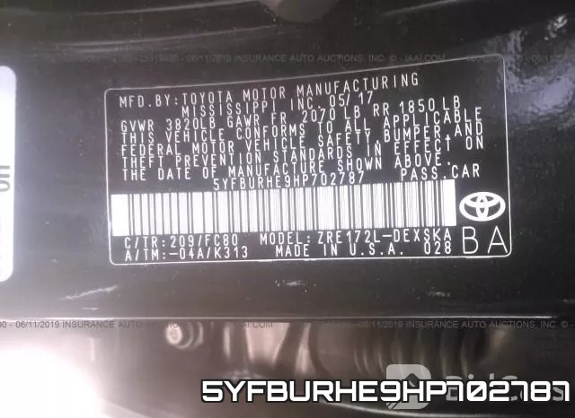 5YFBURHE9HP702787 фото 10