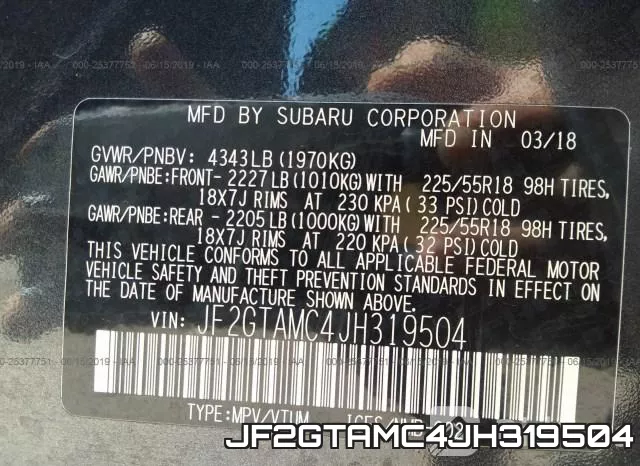 JF2GTAMC4JH319504 фото 10
