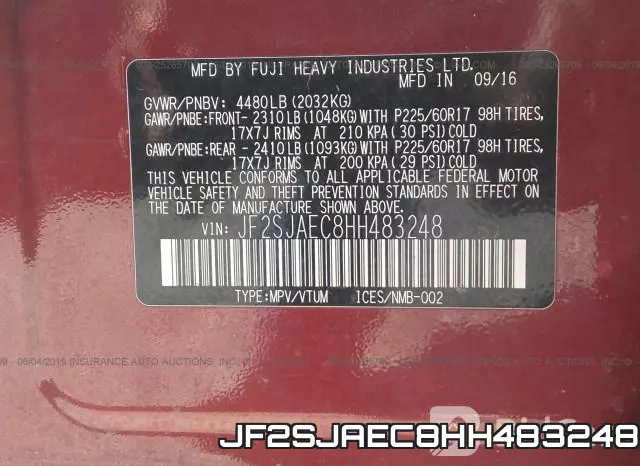 JF2SJAEC8HH483248 фото 10