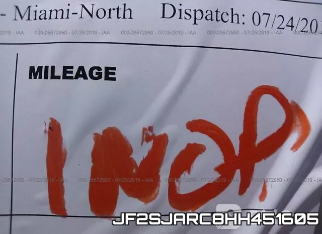 JF2SJARC8HH451605 фото 8