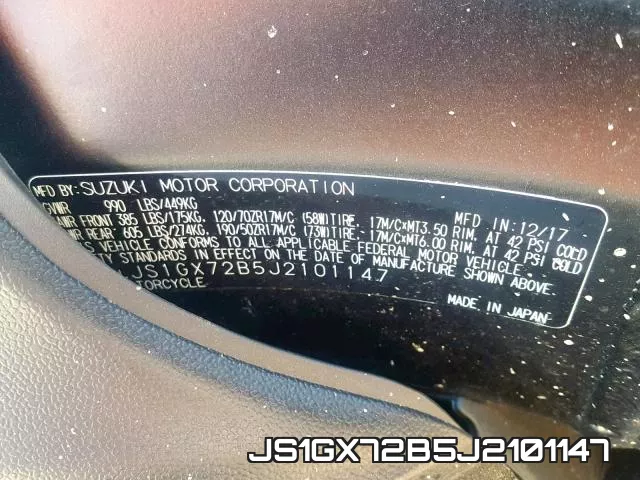 JS1GX72B5J2101147 фото 2