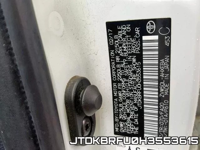 JTDKBRFU0H3553615 фото 2