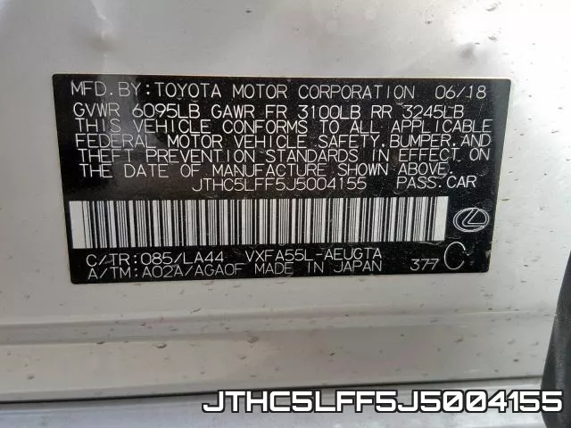 JTHC5LFF5J5004155 фото 2