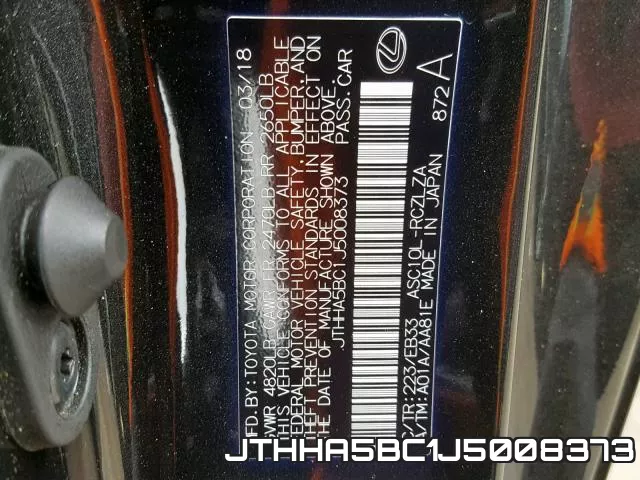 JTHHA5BC1J5008373 фото 2