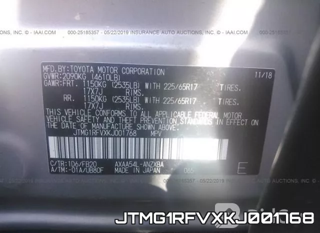 JTMG1RFVXKJ001768 фото 10