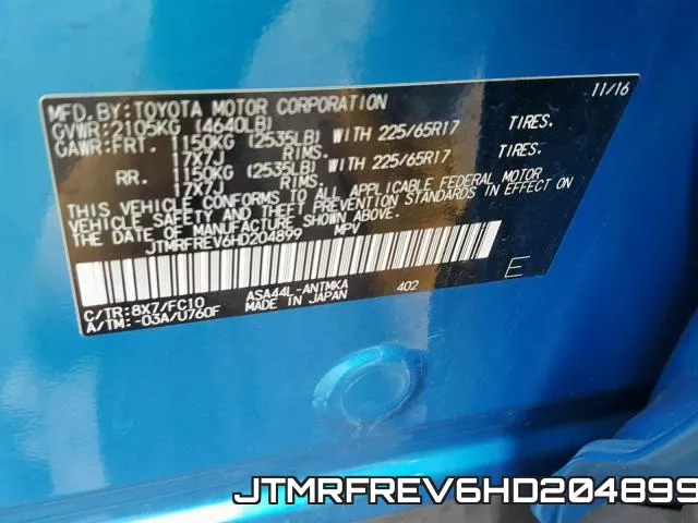 JTMRFREV6HD204899 фото 2