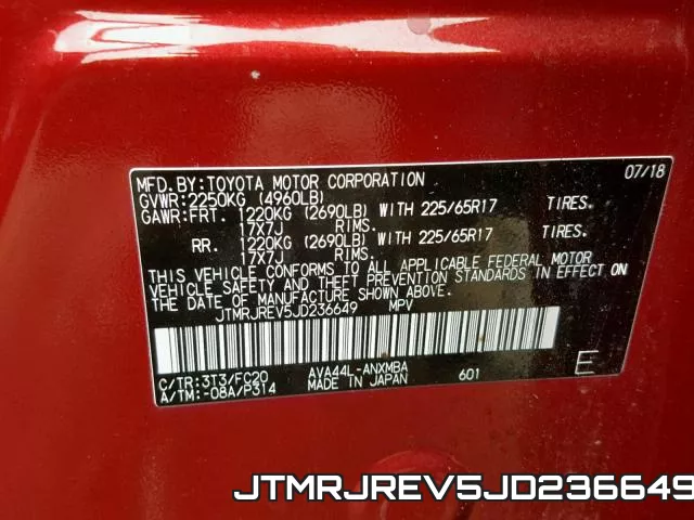 JTMRJREV5JD236649 фото 2