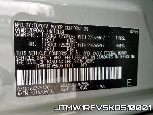JTMW1RFV5KD510001 фото 2