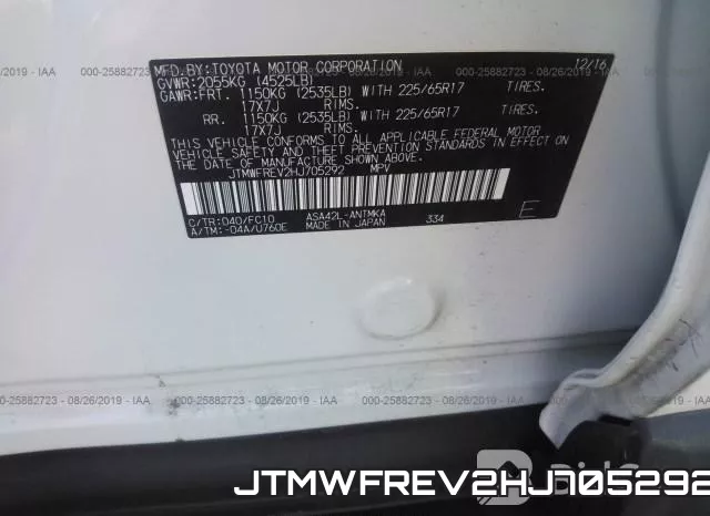 JTMWFREV2HJ705292 фото 10