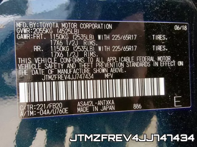 JTMZFREV4JJ747434 фото 2