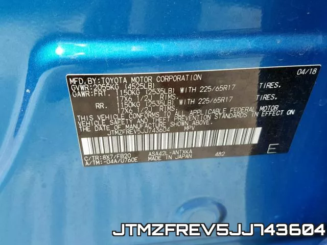 JTMZFREV5JJ743604 фото 2