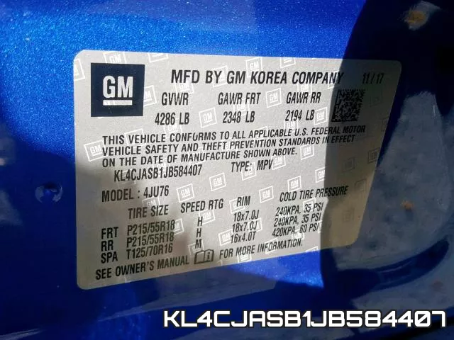 KL4CJASB1JB584407 фото 2