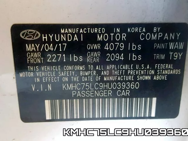 KMHC75LC9HU039360 фото 2