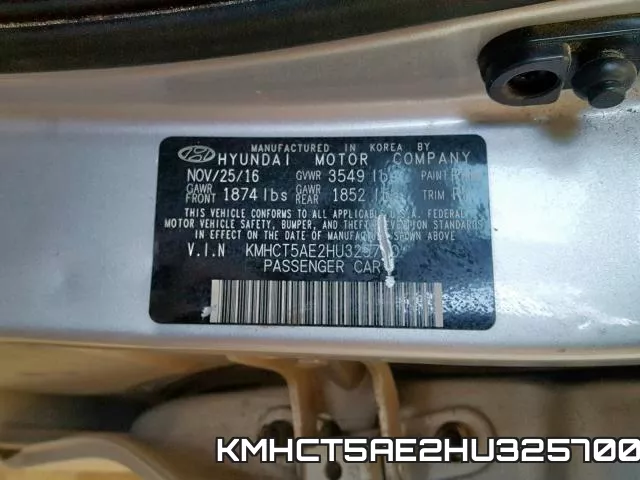 KMHCT5AE2HU325700 фото 2
