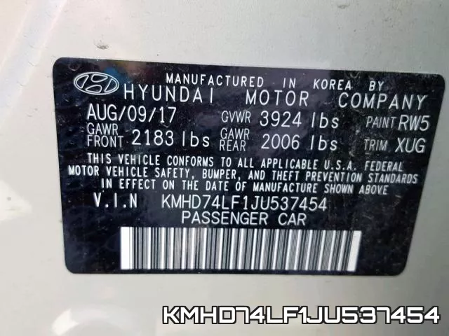 KMHD74LF1JU537454 фото 2