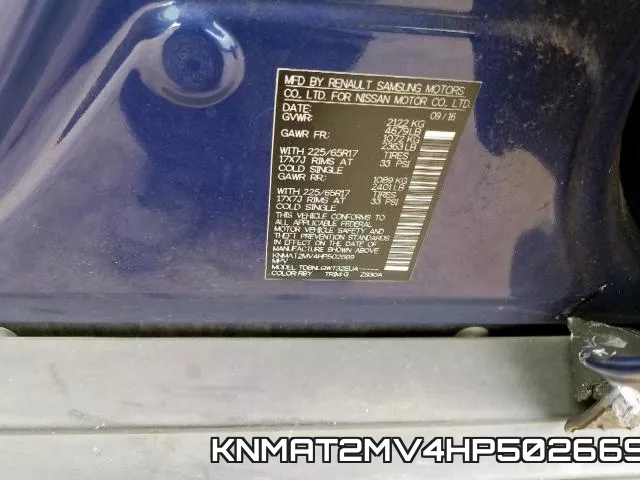 KNMAT2MV4HP502669 фото 2