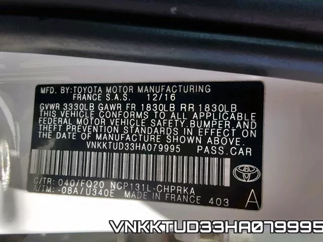 VNKKTUD33HA079995 фото 2