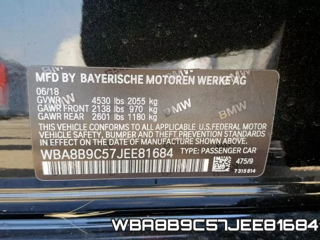 WBA8B9C57JEE81684 фото 2