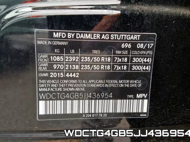 WDCTG4GB5JJ436954 фото 2
