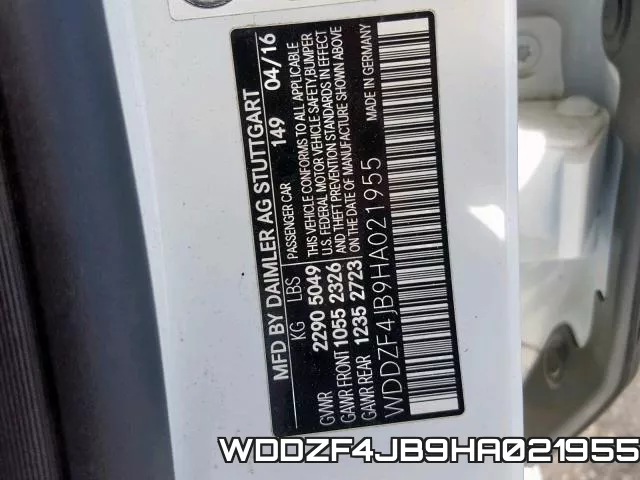 WDDZF4JB9HA021955 фото 2