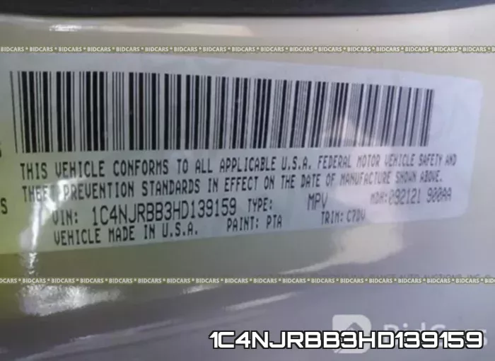 1C4NJRBB3HD139159 фото 9