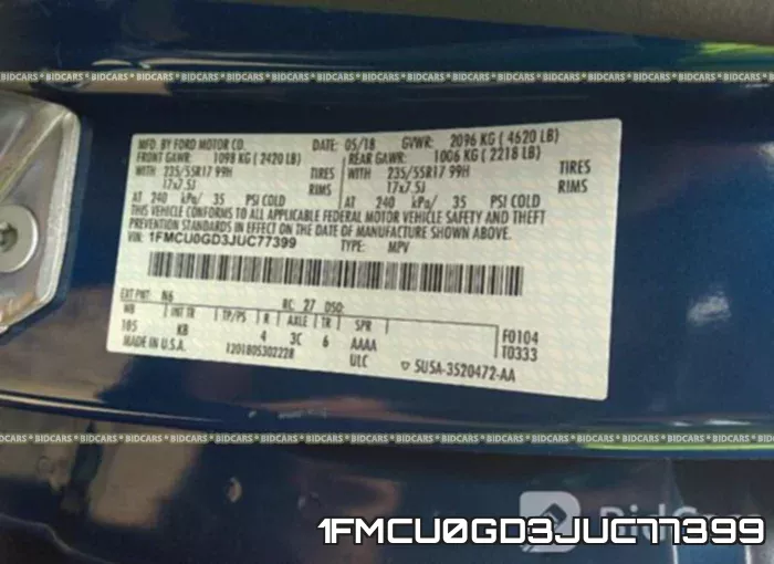 1FMCU0GD3JUC77399 фото 10