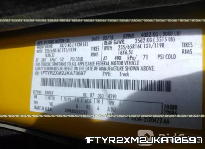 1FTYR2XM2JKA70697 фото 10