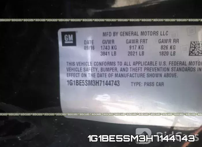 1G1BE5SM3H7144743 фото 10