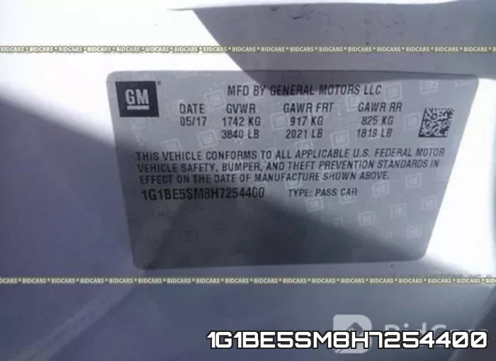 1G1BE5SM8H7254400 фото 9