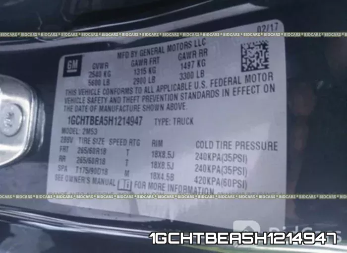 1GCHTBEA5H1214947 фото 10