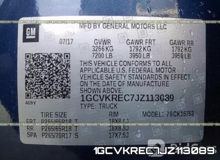 1GCVKREC7JZ113089 фото 10