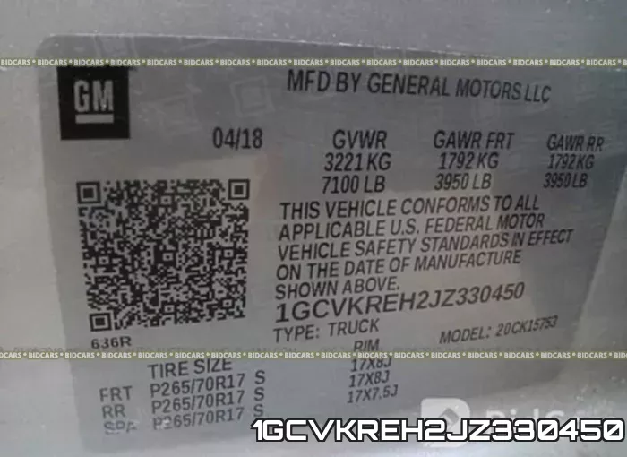 1GCVKREH2JZ330450 фото 9