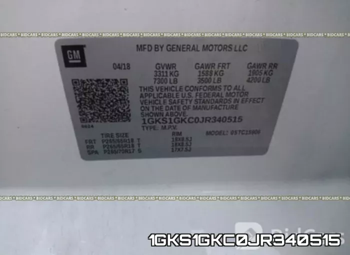 1GKS1GKC0JR340515 фото 10