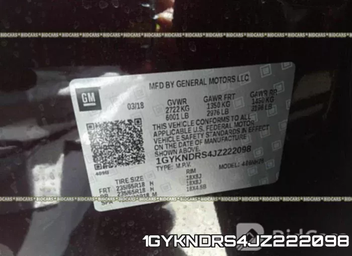 1GYKNDRS4JZ222098 фото 10