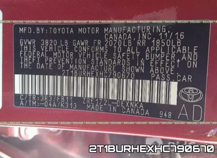 2T1BURHEXHC790670 фото 10