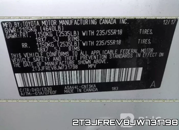 2T3JFREV8JW731798 фото 9