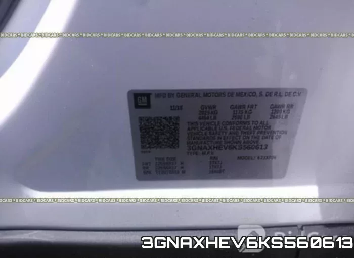 3GNAXHEV6KS560613 фото 10
