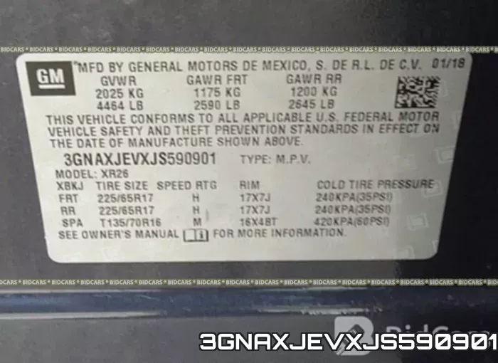 3GNAXJEVXJS590901 фото 10