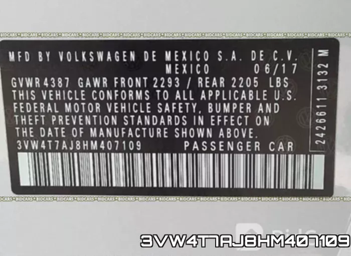 3VW4T7AJ8HM407109 фото 10