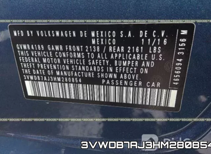 3VWDB7AJ3HM280854 фото 10