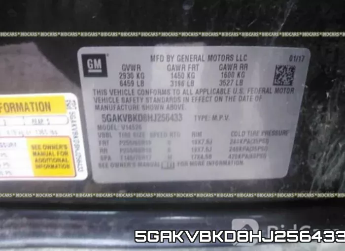 5GAKVBKD8HJ256433 фото 10