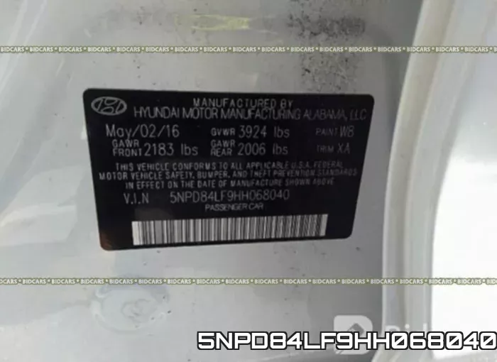 5NPD84LF9HH068040 фото 10