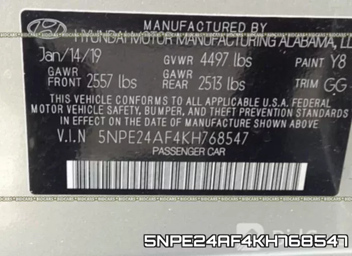 5NPE24AF4KH768547 фото 10