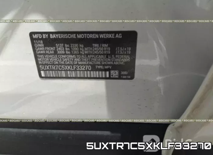 5UXTR7C5XKLF33270 фото 10
