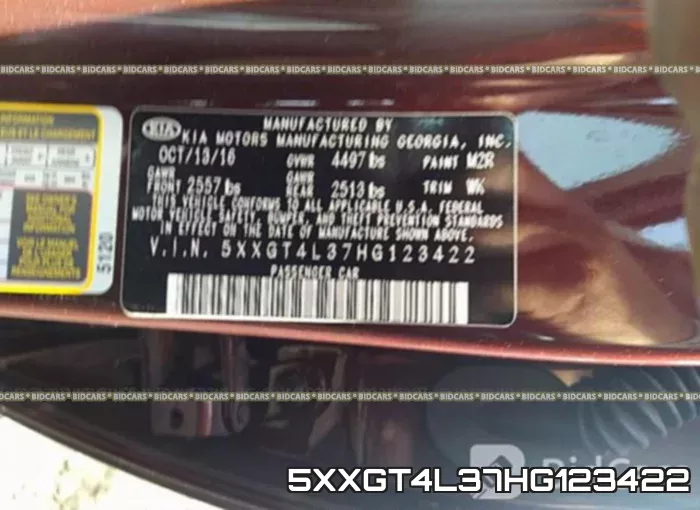 5XXGT4L37HG123422 фото 10