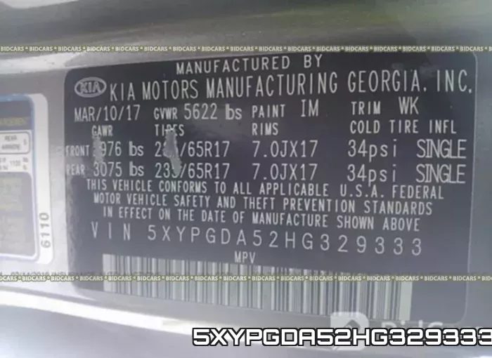 5XYPGDA52HG329333 фото 10