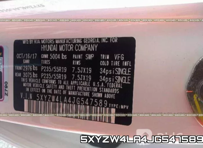 5XYZW4LA4JG547589 фото 10