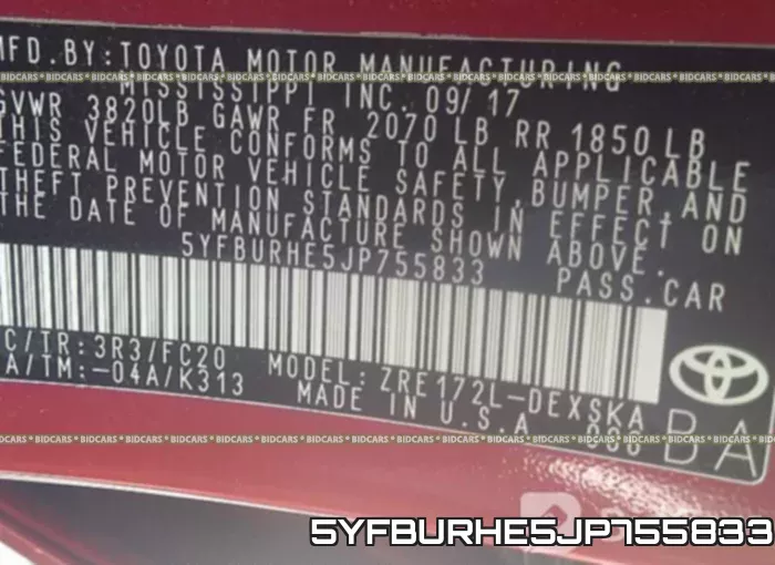 5YFBURHE5JP755833 фото 10