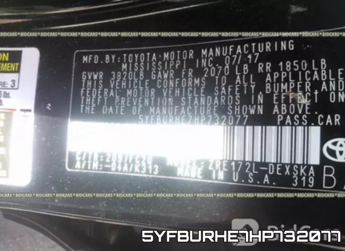 5YFBURHE7HP732077 фото 10