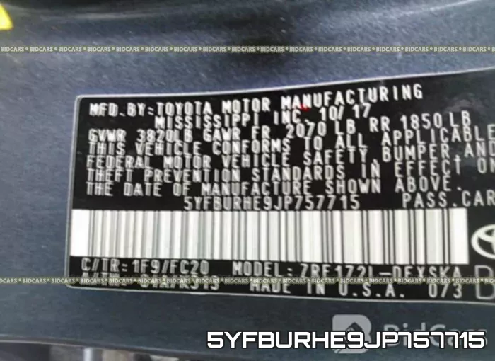 5YFBURHE9JP757715 фото 10